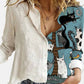 Variant image for Elegant Floral Print Women's Chemise Nightgown with Long Sleeves and Relaxed Fit in White-37