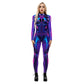 and Stretchy Body-Hugging Women's Printed Jumpsuit - Contoured Full-Body, Milk Silk Second-Skin for Cosplay