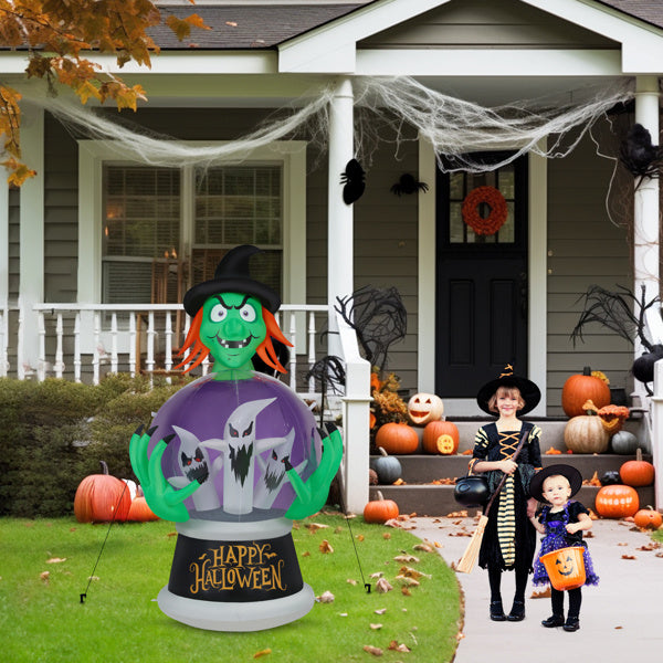 Witch2025 Edition Inflatable 5.9ft Crystal Ball Halloween Decor