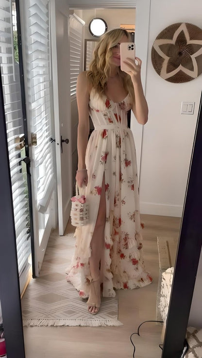 Variant image for Floral Empire Women's Dress, Elegant Fit and Flare Design for Summer and Formal Events, Knee-Length, Comfortable Fabric-1