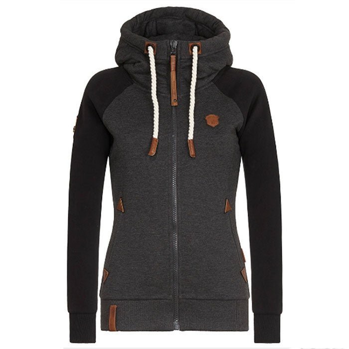 Plush Women’s Hoodie Jacket - Raglan, Cotton, Casual