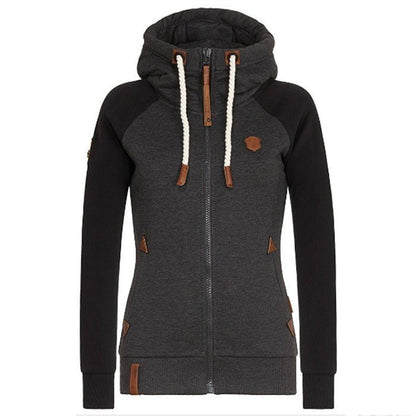 Plush Women’s Hoodie Jacket - Raglan, Cotton, Casual