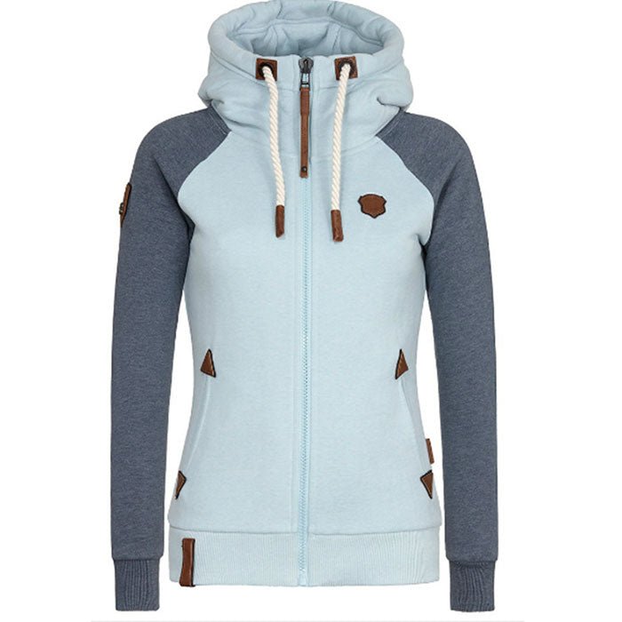 Plush Women’s Hoodie Jacket - Raglan, Cotton, Casual
