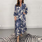 Elegant Women's Summer Dress with Graceful Print, Loose Fit, and Knee-Length Design for Garden Parties and Beach Walks-3