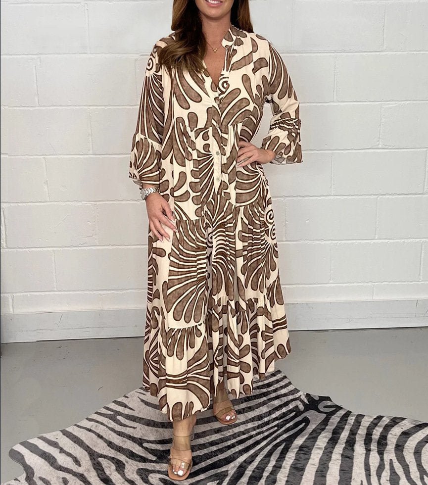 Variant image for Elegant Women's Summer Dress with Graceful Print, Loose Fit, and Knee-Length Design for Garden Parties and Beach Walks-21