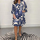 Variant image for Elegant Women's Summer Dress with Graceful Print, Loose Fit, and Knee-Length Design for Garden Parties and Beach Walks-1