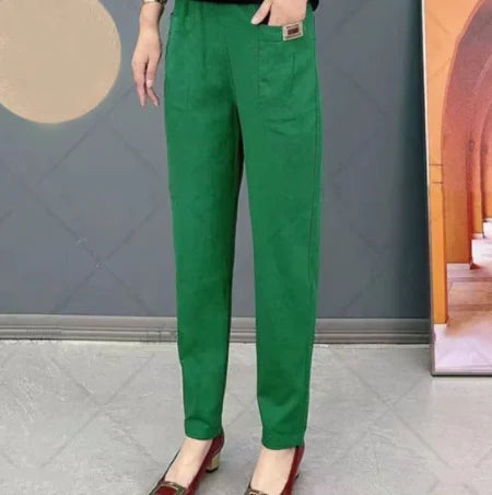 Variant image for Comfortable Women's Cotton Pants with Elastic Waistband, Relaxed Slim Fit, Multiple Colors Available-9
