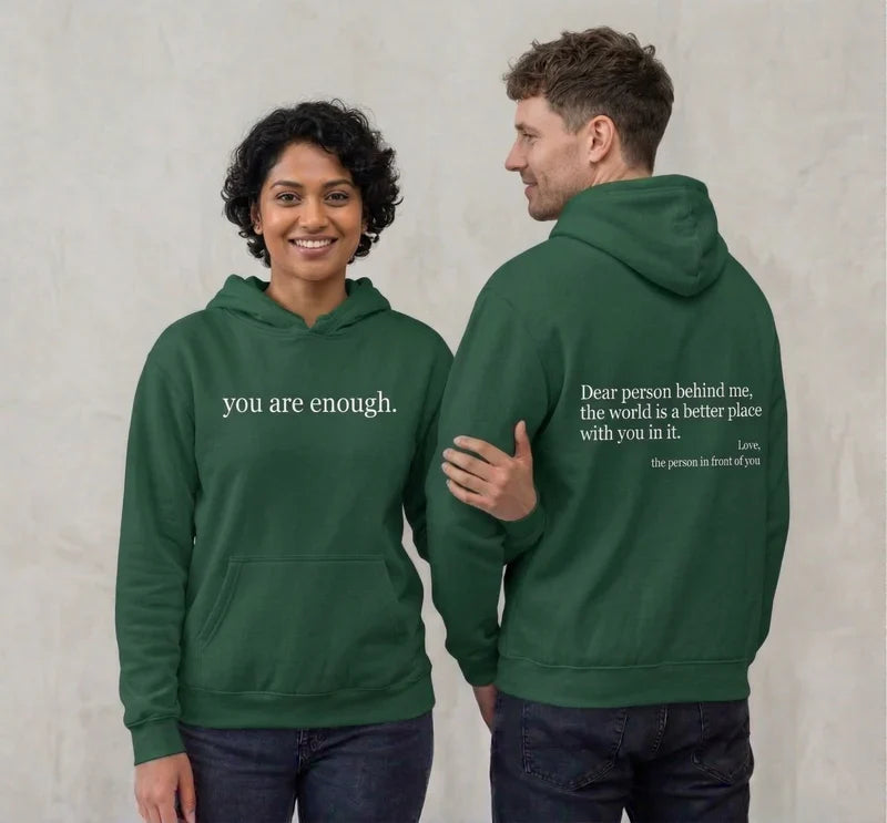 Unisex Warm Hoodie - Graphic Front-Pocket Hoodie With Back Print, Fleece-Lined, Casual Wear