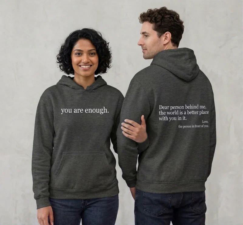 Unisex Warm Hoodie - Graphic Front-Pocket Hoodie With Back Print, Fleece-Lined, Casual Wear