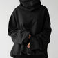 Women Oversized Turtleneck Sweatshirt - Funnel Neck, Cotton