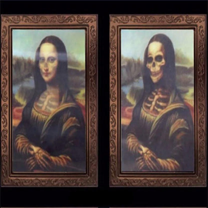 Spooky Ghost 3D Changing Face Moving Picture Frame - Halloween Wall Decor for Haunted Parties and Household Decoration