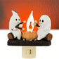 Campfire Ghostly Night Light - Flickering LED Halloween Decor for Spooky Ambiance in Bedrooms and Living Rooms