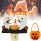 Campfire Ghostly Night Light - Flickering LED Halloween Decor for Spooky Ambiance in Bedrooms and Living Rooms