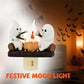 Campfire Ghostly Night Light - Flickering LED Halloween Decor for Spooky Ambiance in Bedrooms and Living Rooms