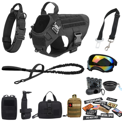 Tactical2025 Edition Dog Harness System All-In-One Training Bundle No-Pull Harness MOLLE Pouches Travel Water Bowl Holiday