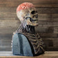 Full Head Halloween Cosplay Accessory for Parties and Events – Realistic Movable Jaw Skeleton Mask with Hat