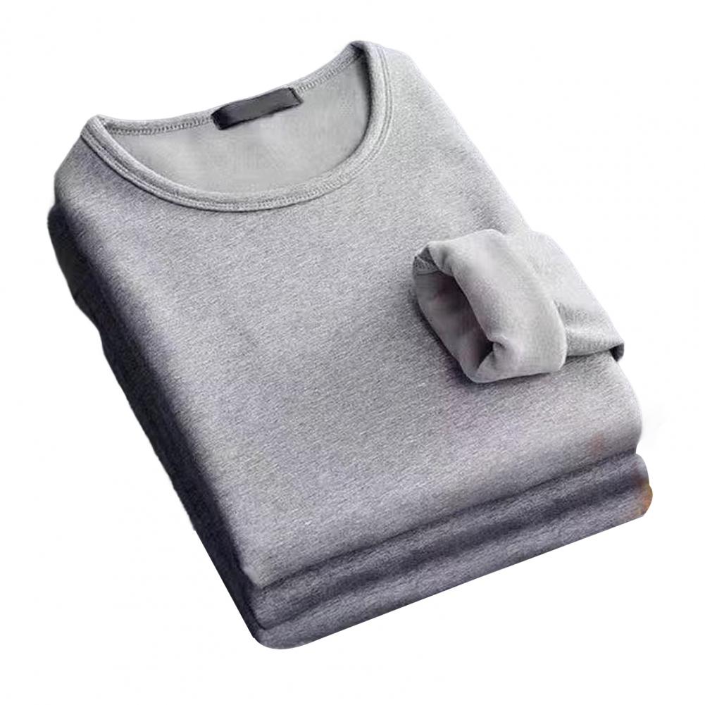 Plush Thick Thermal Long Sleeve Shirt Men's - Cozy Bottoming Layer for Cold Weather Comfort