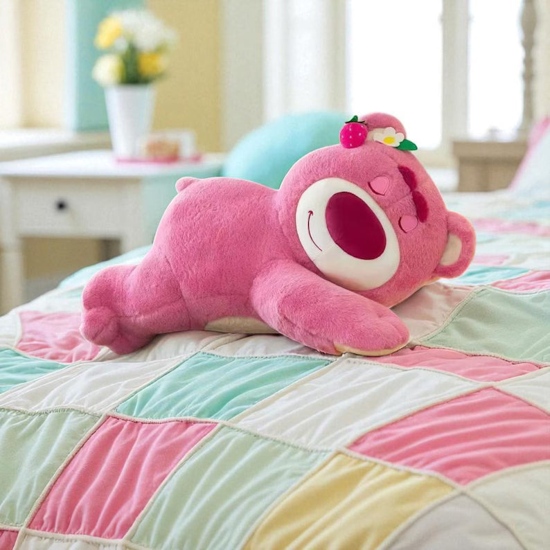 Plush Lotso Strawberry Bear Pillow - 90cm Stuffed Toy, A Sweet Valentine's Day Gift & Festivals