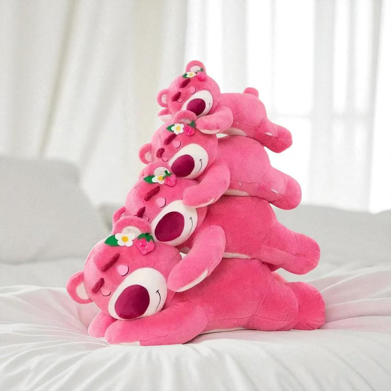 Plush Lotso Strawberry Bear Pillow - 90cm Stuffed Toy, A Sweet Valentine's Day Gift & Festivals
