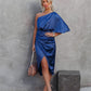 Elegant One-Shoulder Women's Dress - Asymmetrical Black Cocktail Dress for Formal Events and Casual Outings-3