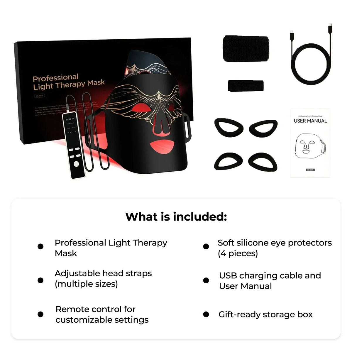 Red2025 Edition Light Therapy Mask Travel-Friendly Anti Aging Travel