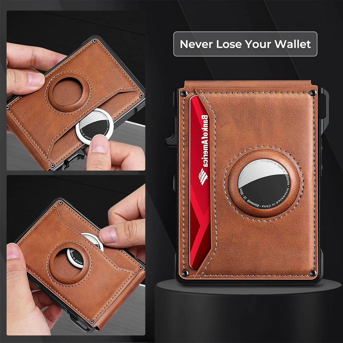 AirTag2025 Edition Wallet Leather Slim RFID Blocking Wallet