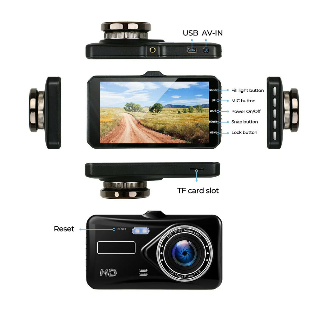 Dual UHD Dash Cam With Night Vision And Parking Monitor