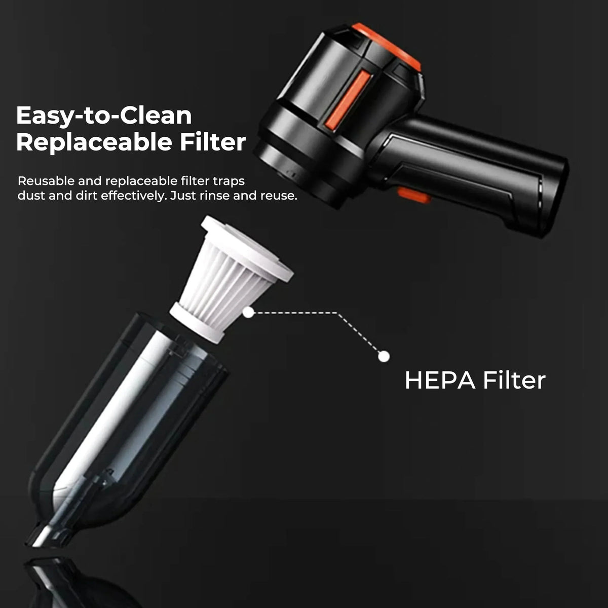 Cordless Car Vacuum Cleaner Hand-Held Travel-Friendly Strong Suction