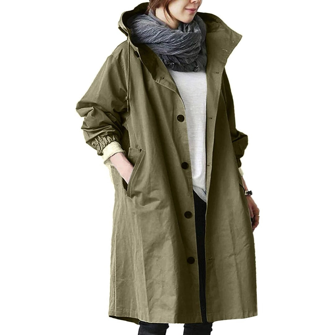 Water-Resistant Raincoat Long Coat Fall 2026 Trend All Weather Protection Ideal For Wet Days