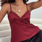 Airy Cotton Tank Top for Women with Lace Details and Adjustable Straps, Summer Going Out Top in Sweet Lemonade-5