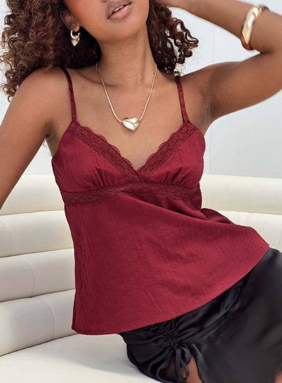 Airy Cotton Tank Top for Women with Lace Details and Adjustable Straps, Summer Going Out Top in Sweet Lemonade-5