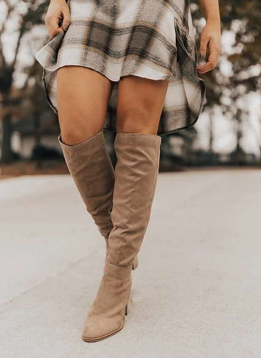 Supportive Women’s Knee Boots - Suede Slouchy, Regular