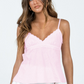 Airy Cotton Tank Top for Women with Lace Details and Adjustable Straps, Summer Going Out Top in Sweet Lemonade-3
