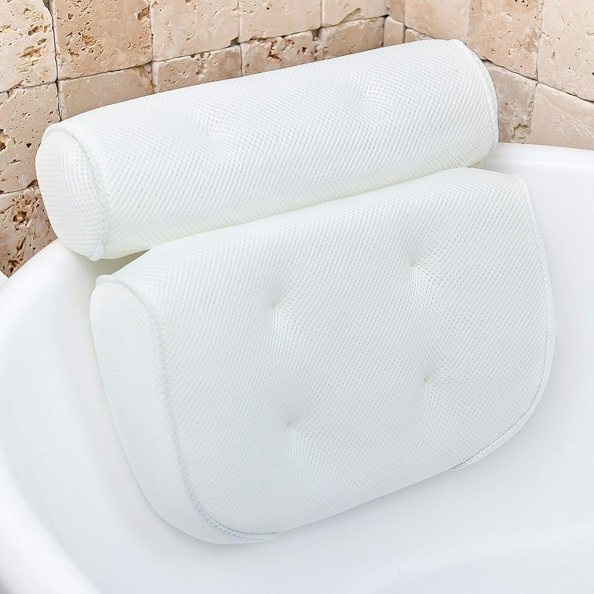 Bath Pillow - Comfort-Grip Neck Support for Relaxing Soaks, Simple Clean & Sturdy