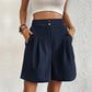 Variant image for Elegant Women's Shorts with Pockets, Breathable Cotton-Polyester Blend for Spring/Summer Fashion-5