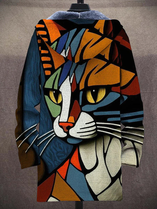 Plush Cozy Pullover - Hooded Zip, Fleece, For Cat Lovers