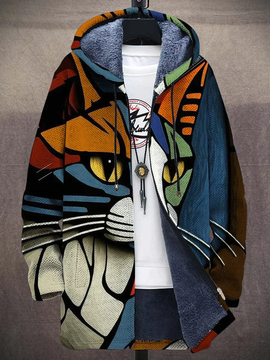 Plush Cozy Pullover - Hooded Zip, Fleece, For Cat Lovers