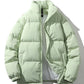 Light Men's Puffer Jacket - High Collar, Polyester