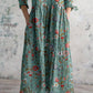 V-Neck Floral Women's Dress - Lightweight Summer Wedding Guest Dress with Flattering Silhouette-3