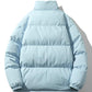Light Men's Puffer Jacket - High Collar, Polyester