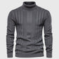 Men’s Warm Turtleneck Sweater - Ribbed Vertical Knit