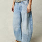 Mid Rise Women's Wide Leg Jeans with 4-Pocket Design, Casual Ankle-Length Baggy Fit Denim-3