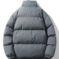 Light Men's Puffer Jacket - High Collar, Polyester