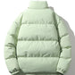 Light Men's Puffer Jacket - High Collar, Polyester