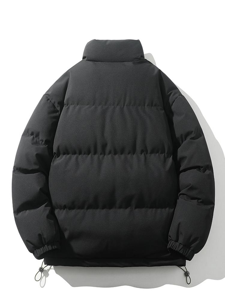 Light Men's Puffer Jacket - High Collar, Polyester