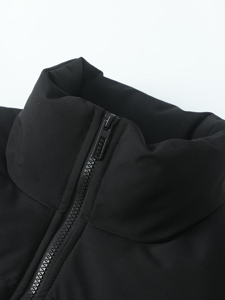 Light Men's Puffer Jacket - High Collar, Polyester