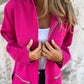 Light Womens Long Hoodie - Fitted Zip Cotton Layering