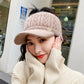 Women's Warm Knitted Baseball Cap - Cable Knit, Winter
