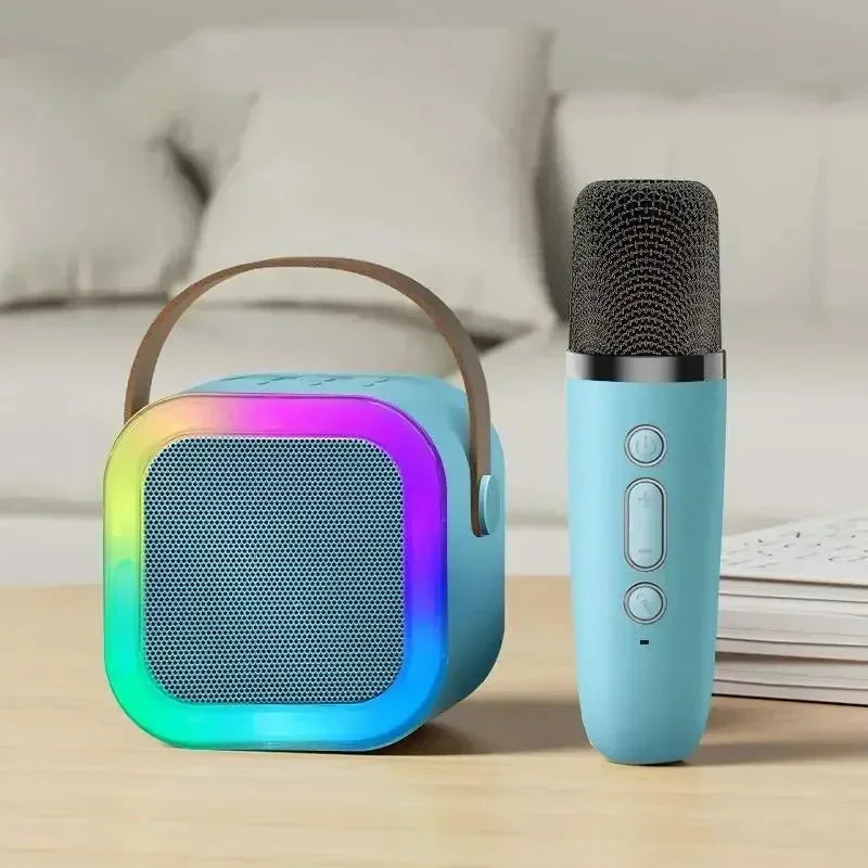 Travel-Friendly Bluetooth Karaoke Machine with Cordless Microphones - Fun Family Singing Gift