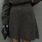 Plush Flattering Women’s Sweater Skirt Kit - Pullover Crewneck, Knit High-Waist A-Line Mini Skirt For Fall